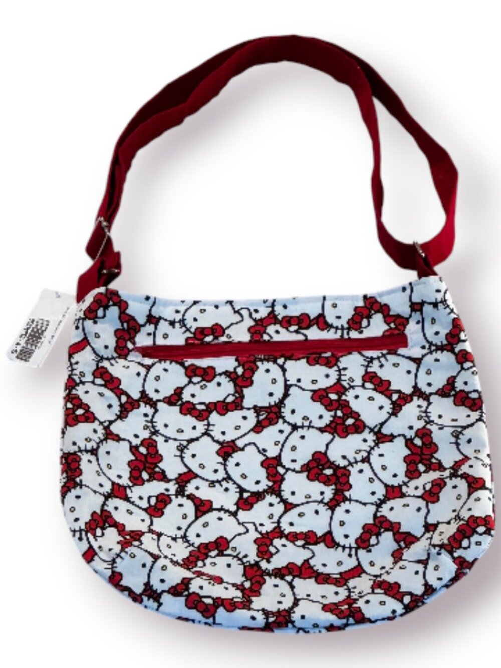 Sanrio Hello Kitty Canvas Hobo Crossbody Bag All Over Print NWT Red